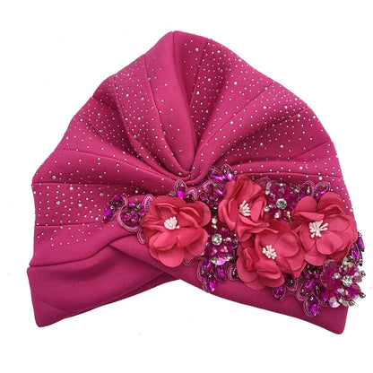 Luxury African Turban Headwrap designed for women, showcasing exquisite diamond-like embellishments, ideal for all seasons.
