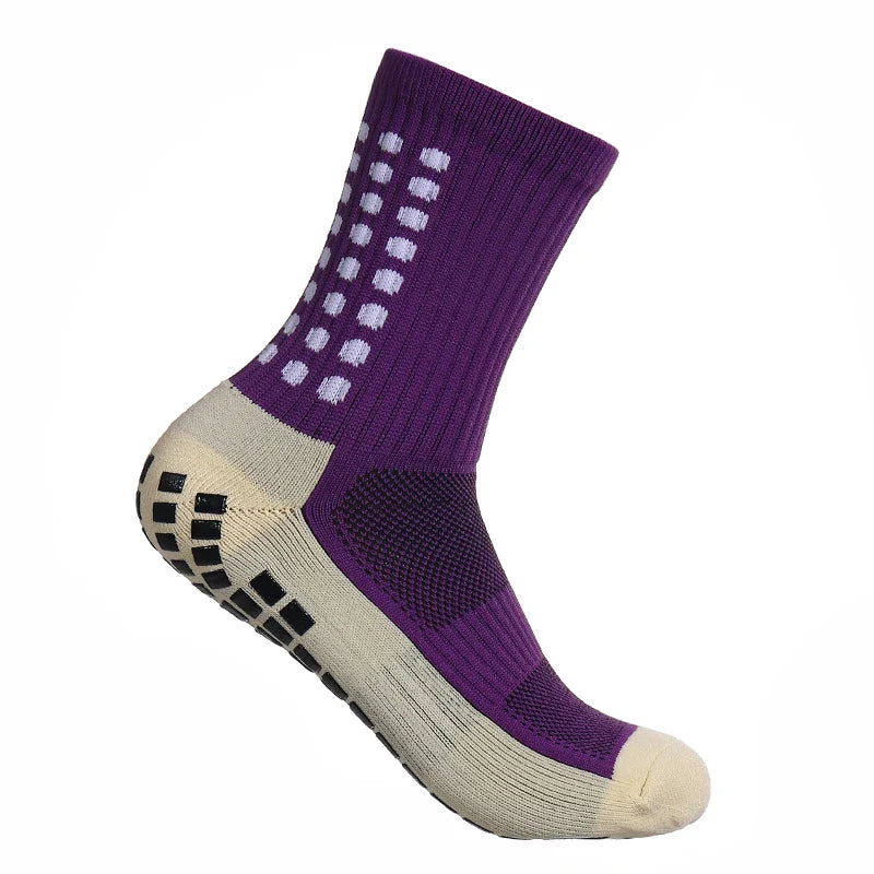 Elegant knee-high nylon football socks for men, featuring a non-slip grip, perfect for enhancing athletic performance.