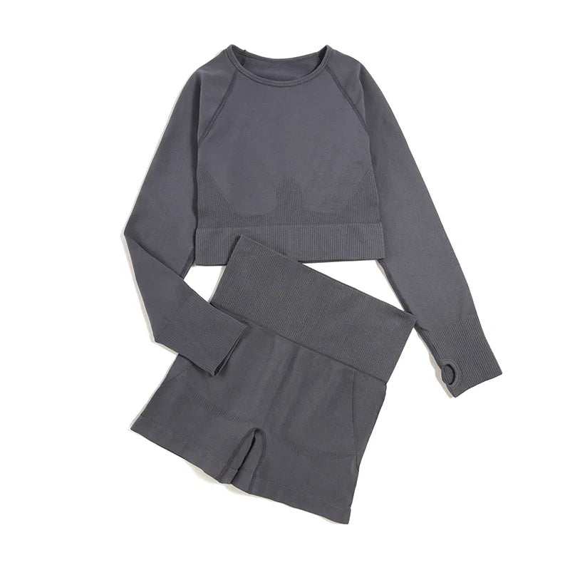 Luxury WAREBALL seamless yoga set for women featuring a stylish sports bra in elegant green color, perfect for yoga and fitness.