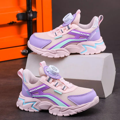 Elegant boys' sports sneakers with breathable mesh and anti-slippery features, perfect for summer activities and designed for comfort.