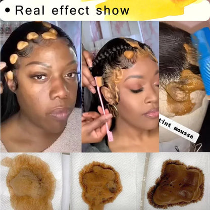 Premium lace tint mousse and spray duo in a stylish bottle for achieving the perfect wig blend.