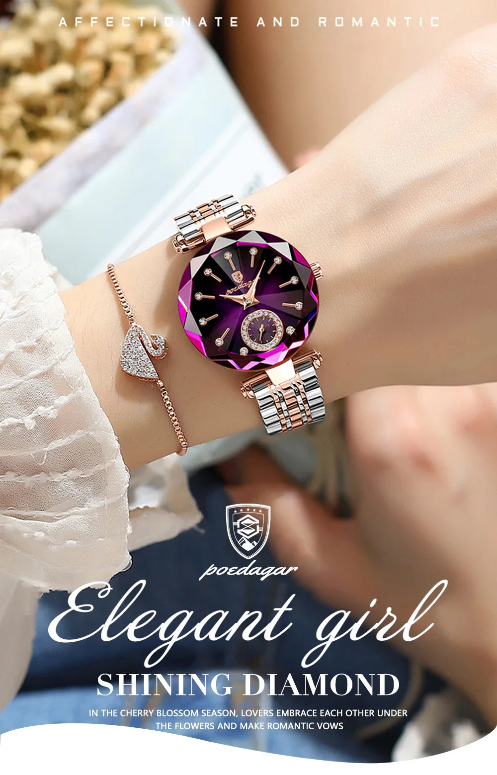 Chic quartz wristwatch for ladies, highlighting its waterproof feature and delicate aesthetics, suitable for any refined collection.
