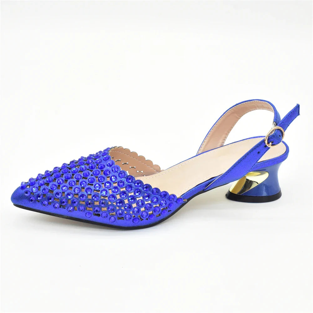 Matching elegant handbag set alongside Luxury Italian Rhinestone women’s pumps from Hot Trends Area, crafted with exquisite materials for special events.