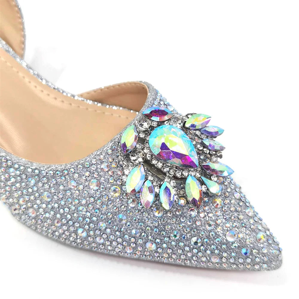 Elegant and comfortable PU upper material of women's Italian low heels, highlighting the luxurious craftsmanship and true-to-size fit for glamorous outings.