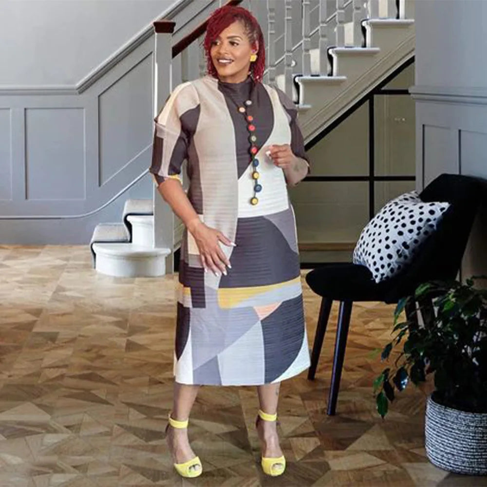 Elegant African plus size long dress styled for casual and formal events, showcasing its versatility and cultural richness.