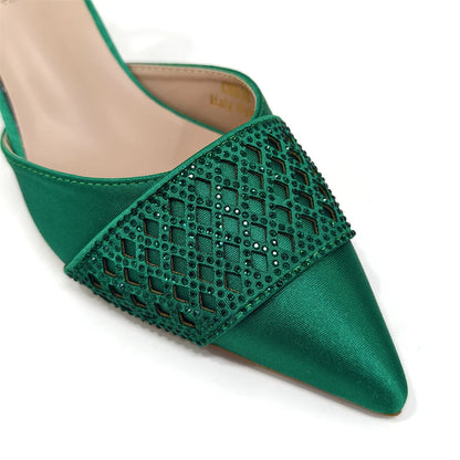 Stylish pointed toe of the Italian slingback party shoe, ideal for summer and autumn festivities.