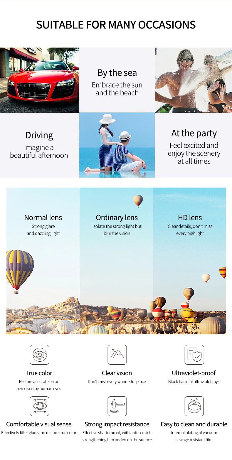 Sophisticated pair of rimless sunglasses with TAC lenses, embodying contemporary style and superior UV protection.