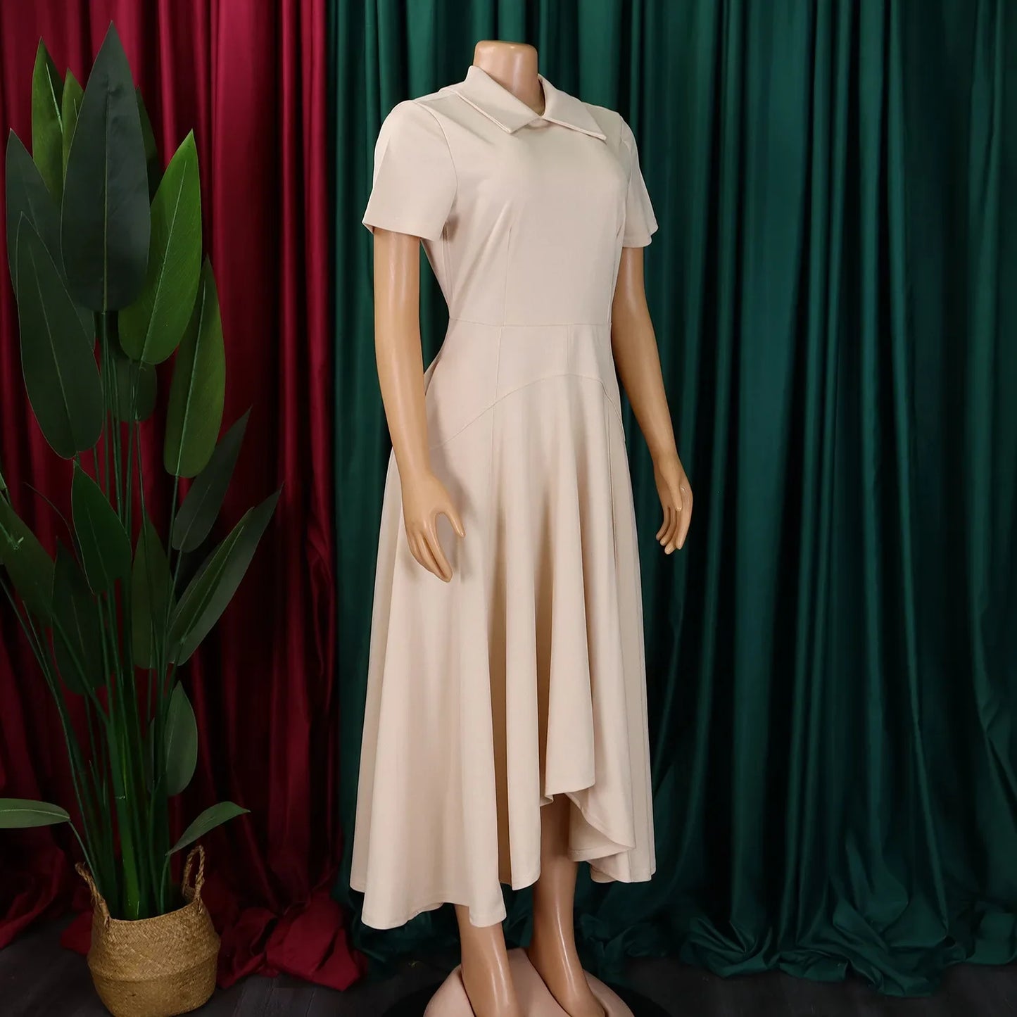 Versatile Women's church dress from Hot Trends Area, perfect for summer gatherings and formal events, featuring empire waistline and mid-calf length.