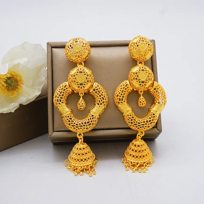 Stylish Trendy Bohemia Long Tassel Earrings on a model, exemplifying luxury and fashion-forward aesthetics for contemporary women.