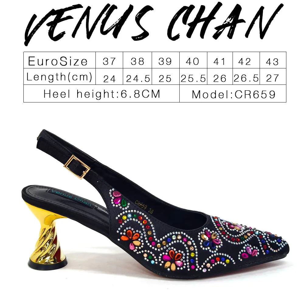 Close-up of fuchsia high heels featuring pointed toe design and spike heels, ideal for weddings and upscale events, accentuating a woman's elegance.