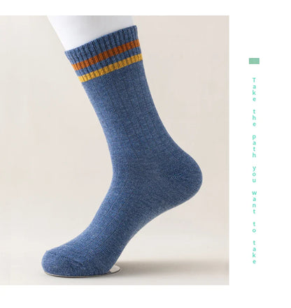 Chic winter men's sports socks set, featuring luxurious textures and standard thickness for enhanced comfort during the colder months.