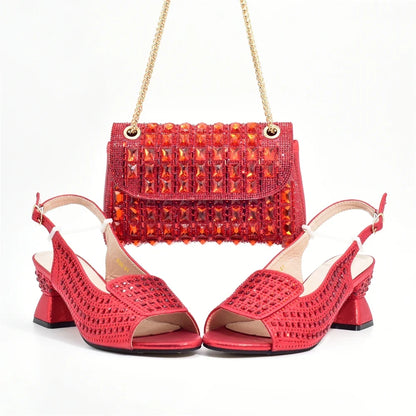 Close-up of exquisite rhinestone detailing on elegant women's Italian shoes, showcasing luxury craftsmanship and style.