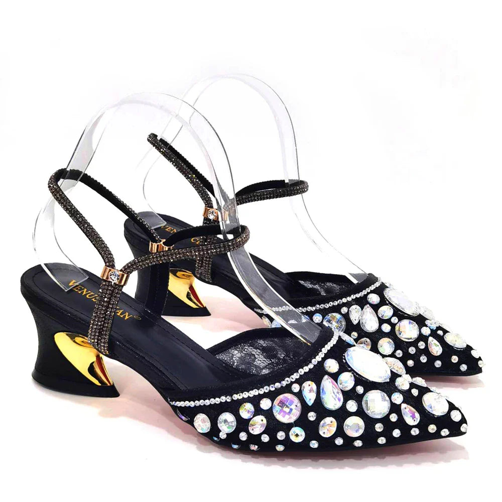 Elegant Venus Chan High Heels with a comfortable fit and delicate lace material, ideal for women seeking style and luxury at parties or weddings.