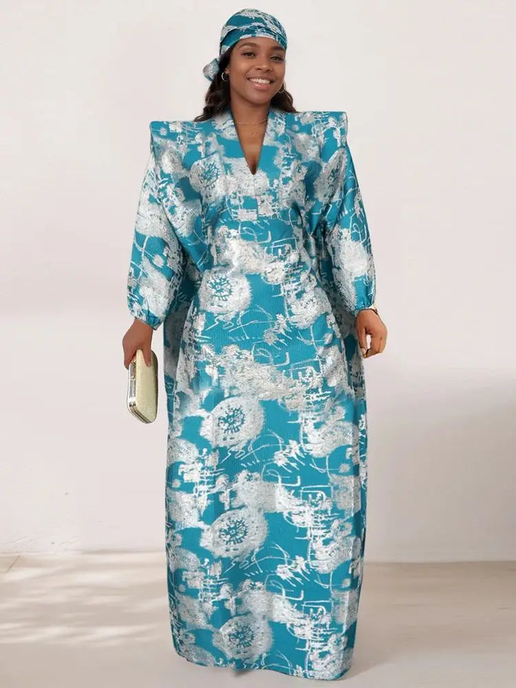 Elegant African Dashiki dress for women, showcasing vibrant patterns and premium cotton fabric, perfect for traditional wear.