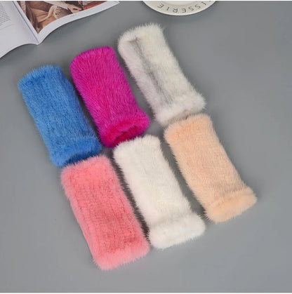 High-quality mink fur half-finger gloves, ideal for women seeking comfort while typing or using devices.
