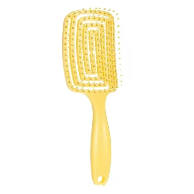 Luxurious elastic hollow out massage comb, perfect for effortless hair styling and detangling.