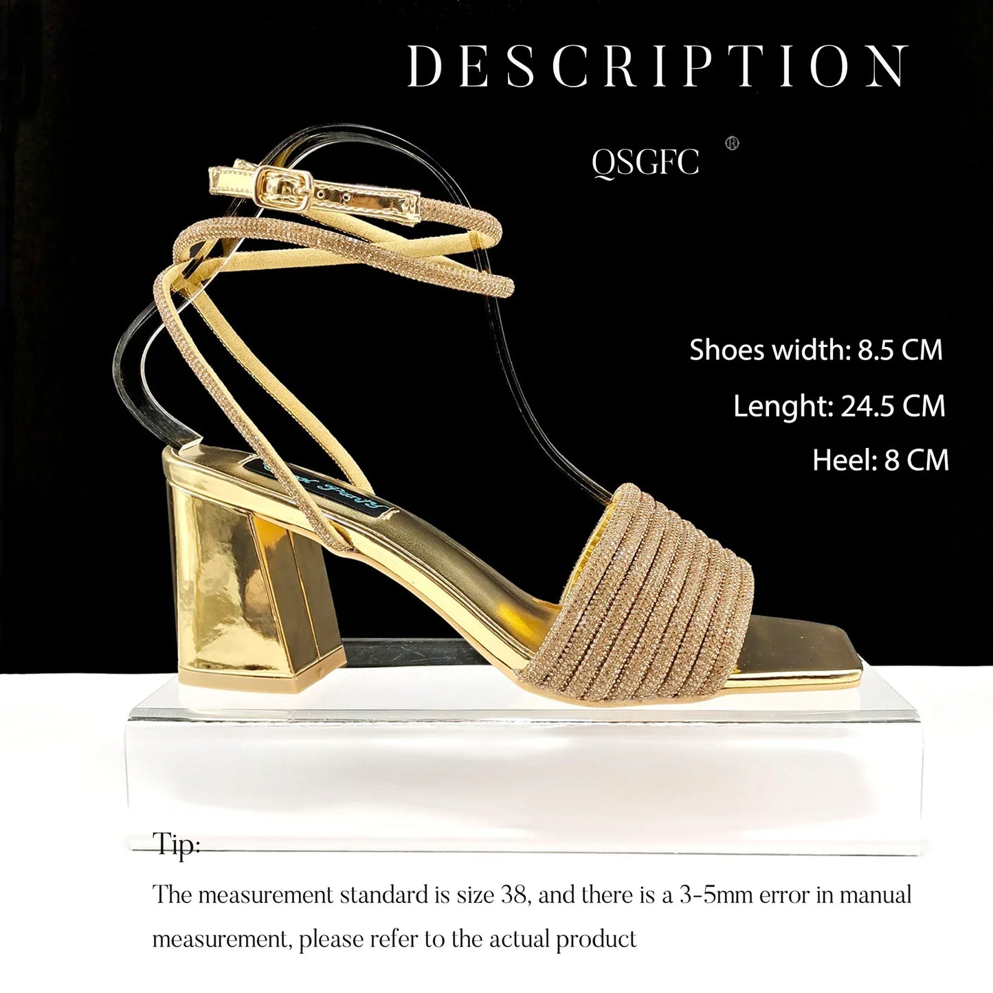 Close-up of rhinestone details on luxury olive green high heel pumps, highlighting exquisite craftsmanship and luxury fashion.