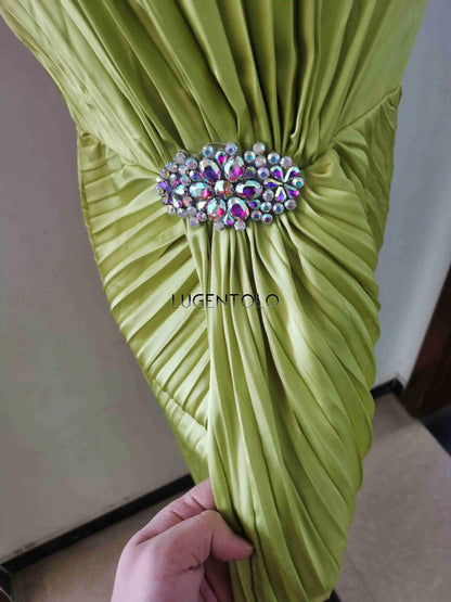 Stunning ankle-length A-line dress for women, designed for luxurious summer parties with a flattering empire waist.