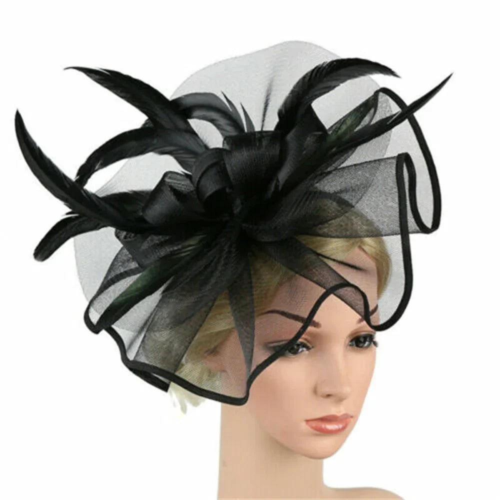 Chic women's headwear featuring intricate floral designs, suitable for bridal occasions and formal gatherings.
