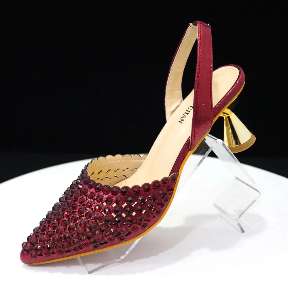 Elegant Venus Chan green diamond pointed toe high heels for women, featuring high spike heels, perfect for upscale parties and special occasions.