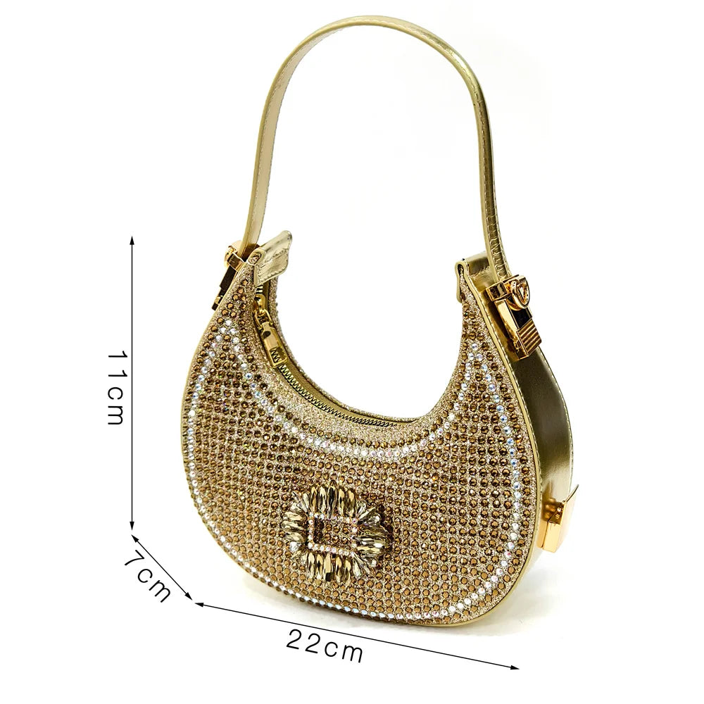 Elegant women's pointed toe party shoes with a medium heel, black PU upper and stunning bling detail, perfect for glamorous occasions.