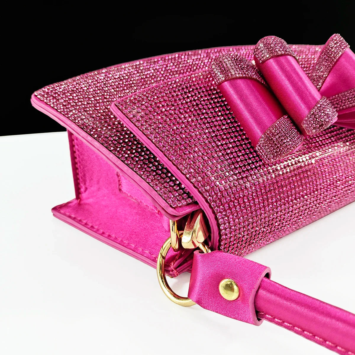 Elegant shoe profile featuring high hoof heel and delicate rhinestone accents, epitomising luxury fashion for women attending special events.