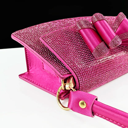 Elegant shoe profile featuring high hoof heel and delicate rhinestone accents, epitomising luxury fashion for women attending special events.