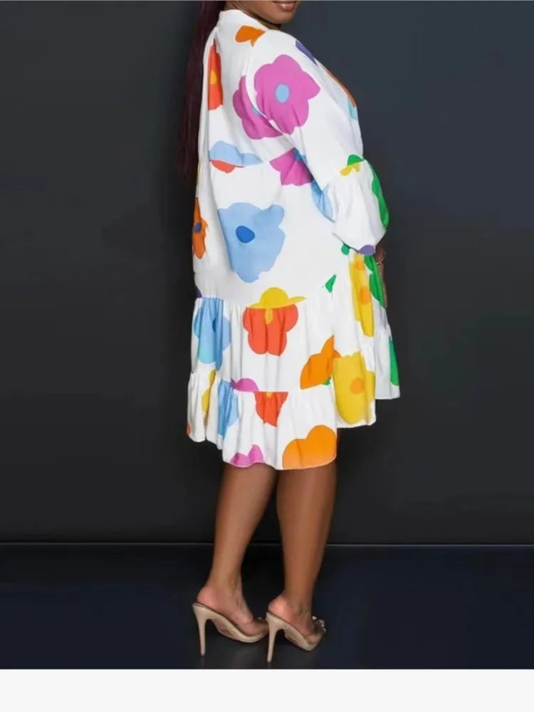 Fashion-forward printed autumn jumpsuit, combining casual style with luxurious comfort and ease.