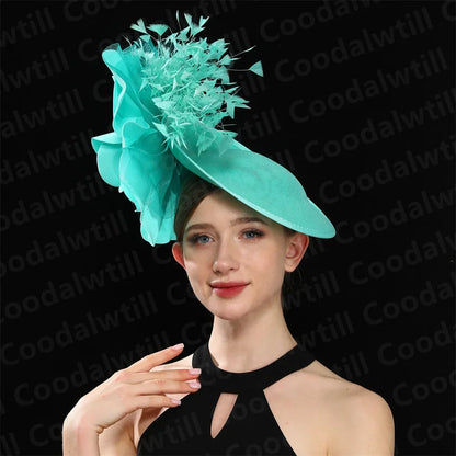 High-quality polyester purple fascinator hat, exemplifying luxury and sophistication for any special occasion.