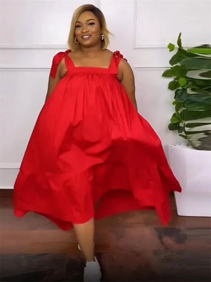 Elegant plus size maxi dress by Wmstar in rich purple, perfect for formal summer events, designed with a flattering loose fit.