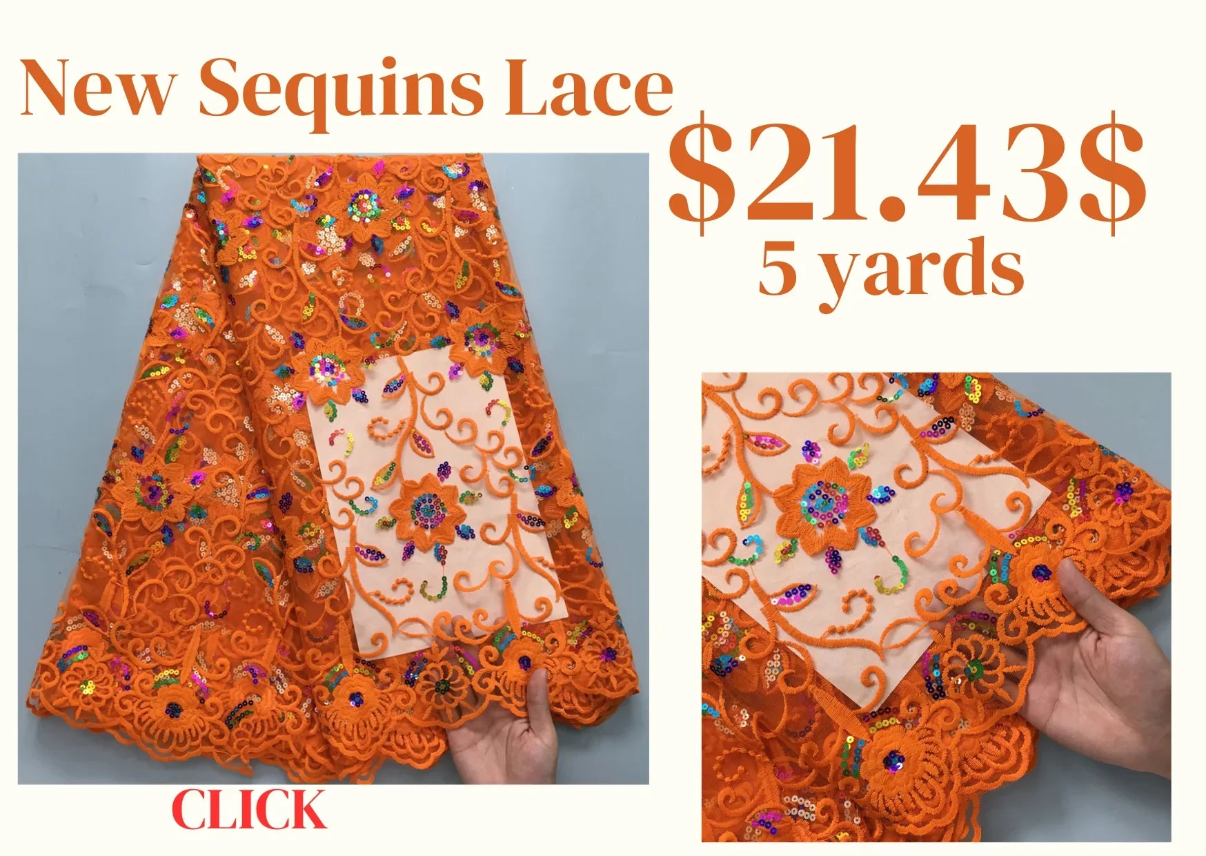 Luxurious African Milk Silk Mesh Lace Fabric with Sequins, perfect for elegant Nigerian wedding dresses, featuring a delicate embroidered tulle design, width 51-52 inches.