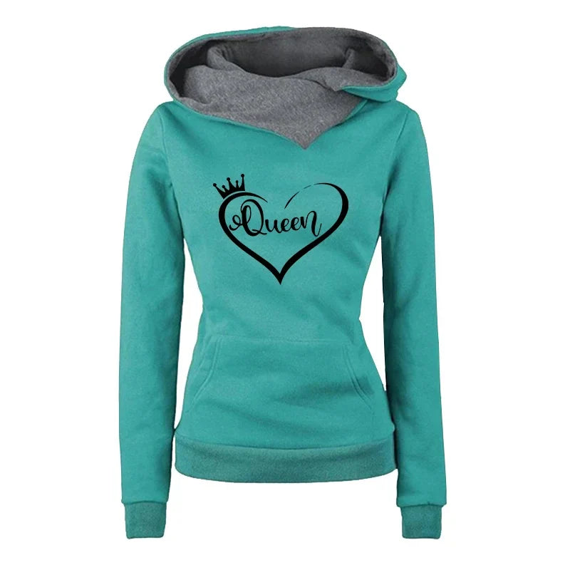 Chic women's outdoor tracksuit with a relaxed fit, drawstring waist, and stylish hood, perfect for fashion-forward athletic wear.