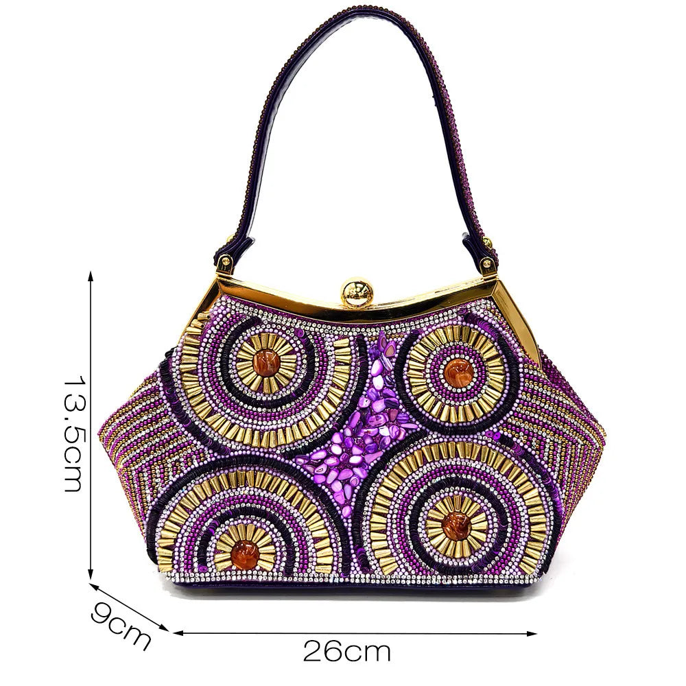 Elegant women's pointed toe pumps and handbag set in luxurious orange, showcasing a stylish slingback design and metal handle, ideal for formal events.