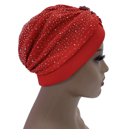 Chic and trendy hat hijab styled African turban cap, offering slight stretch for a comfortable fit.