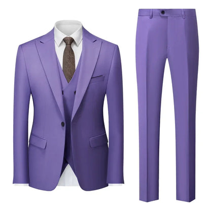 Versatile smart casual attire featuring a luxurious blazer, perfect for an upscale wedding or business meeting.