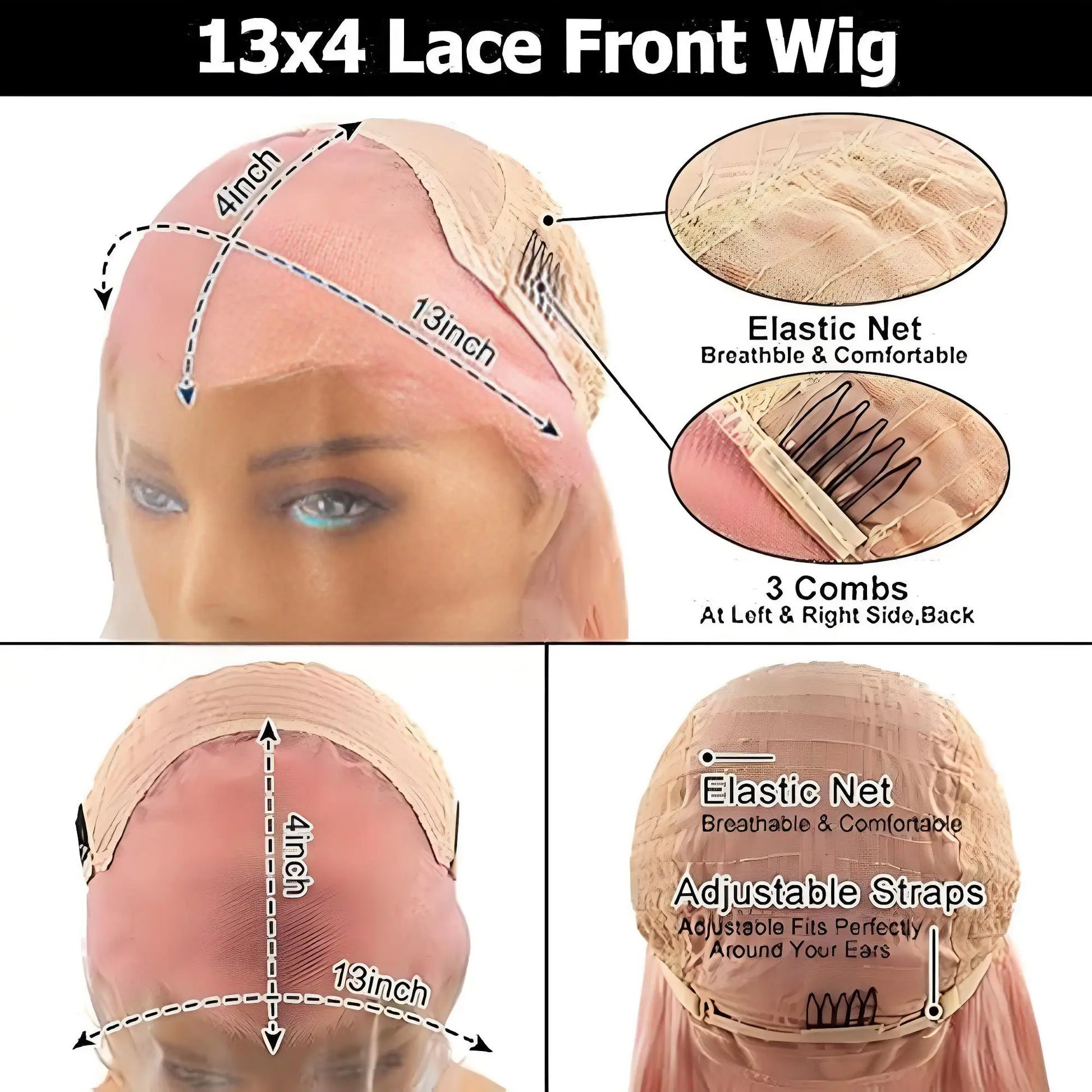 Close-up view of the luxurious 30-36 inch pink lace front wig with a Swiss lace base, showcasing its rich texture and vibrant colour.