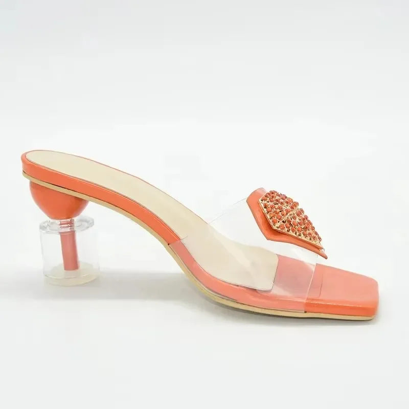 Stylish open toe pumps adorned with rhinestones, combining sophistication and elegance for women, designed for summer events and weddings.