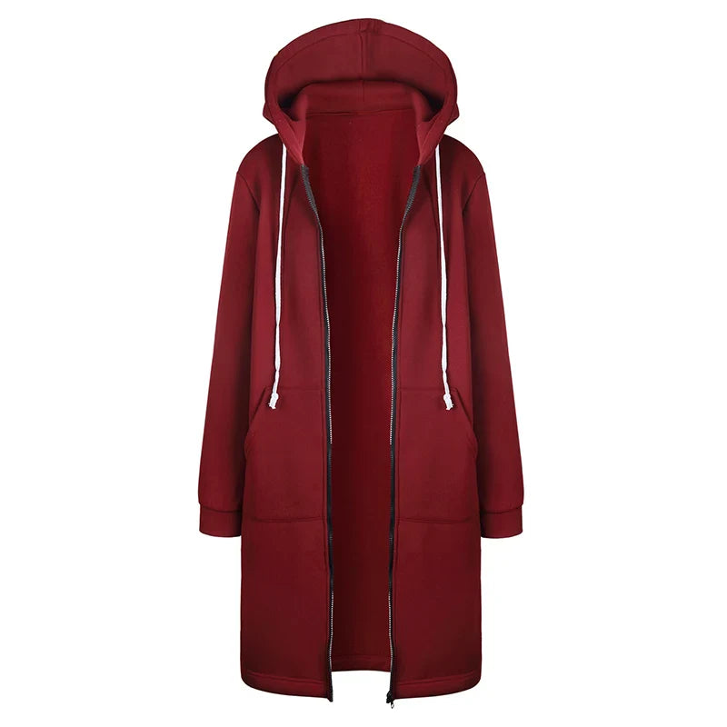 Trendy women's hooded parka jacket made from heavy nylon fabric, blending comfort and elegance for autumn winter seasons.