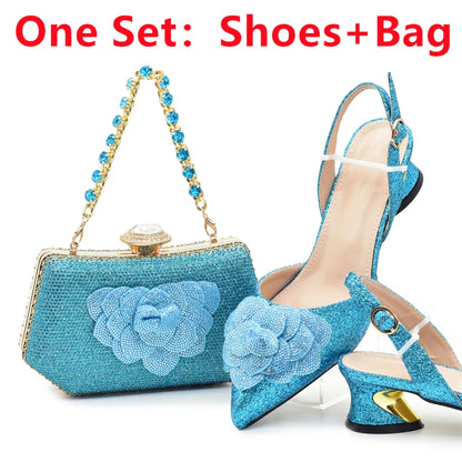 Sophisticated pointed toe heels in high fashion style with crystal embellishments for women, ideal for summer events.