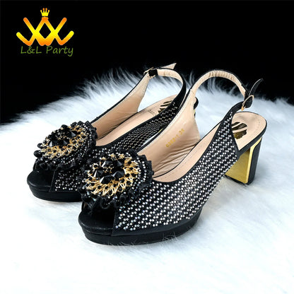 Complete wedding outfit featuring elegant green platform sandals and matching handbag, exuding luxury and sophistication for special occasions.