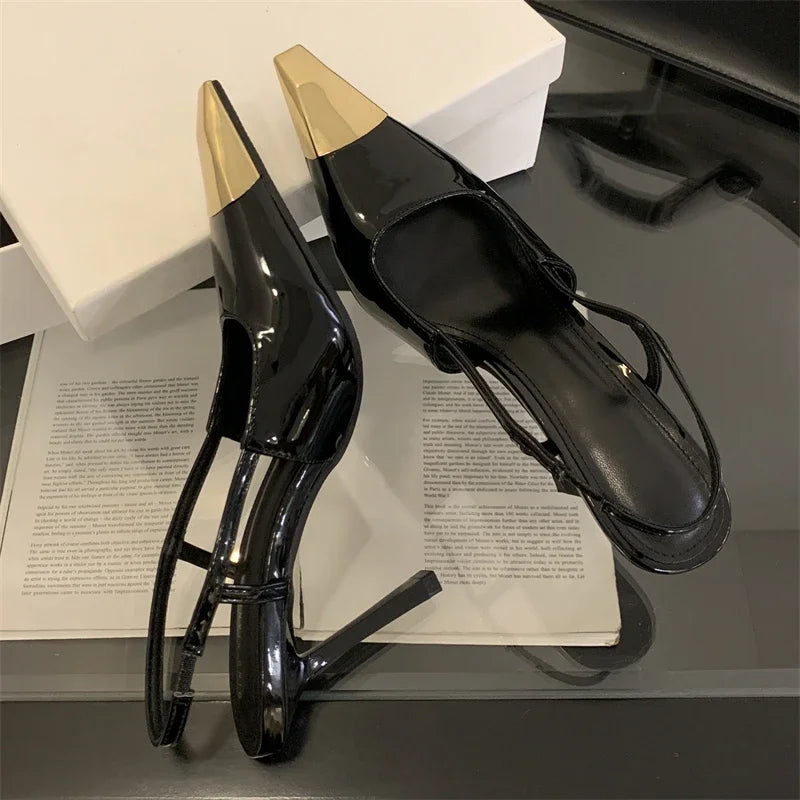 Stylish Eilyken slingback pumps in a chic design, showcasing high-quality PU material and a super high heel, perfect for summer elegance.