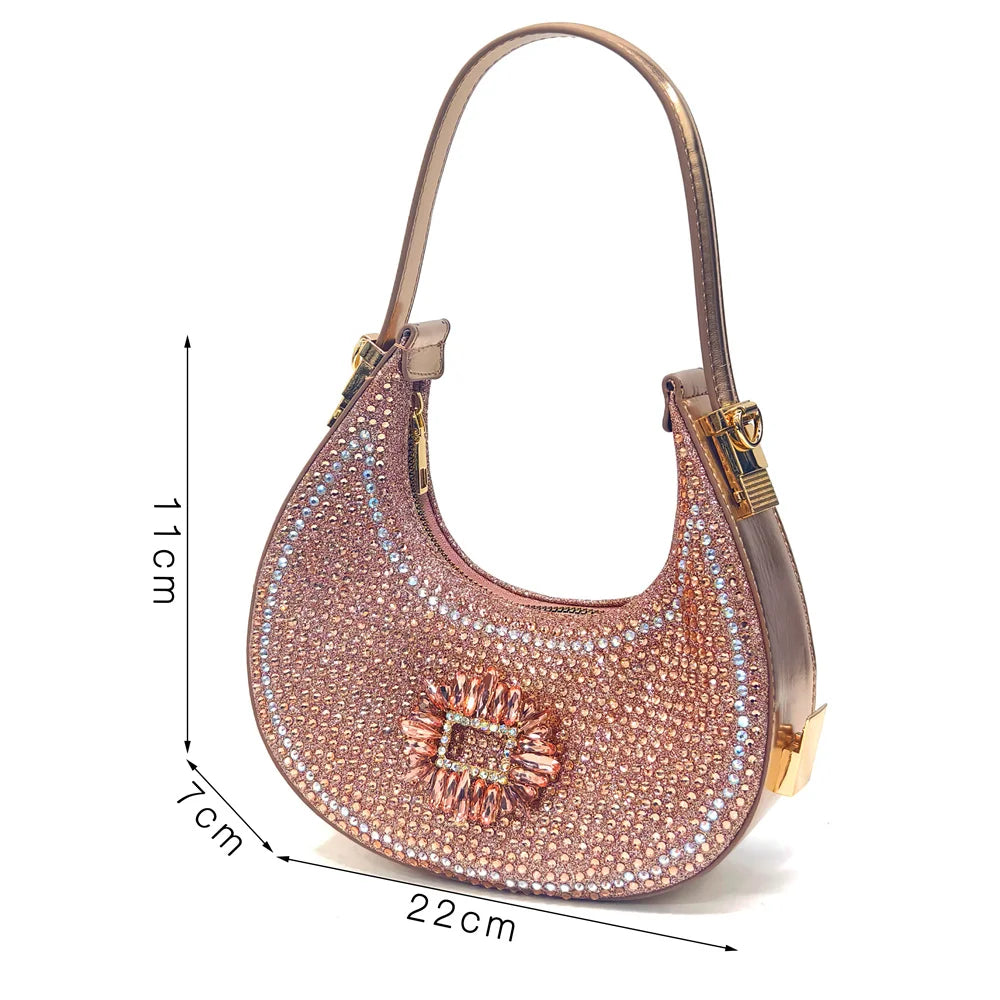 Fashionable metal handle handbag in matching sky blue, exquisitely designed for women's luxury shoe and bag set.