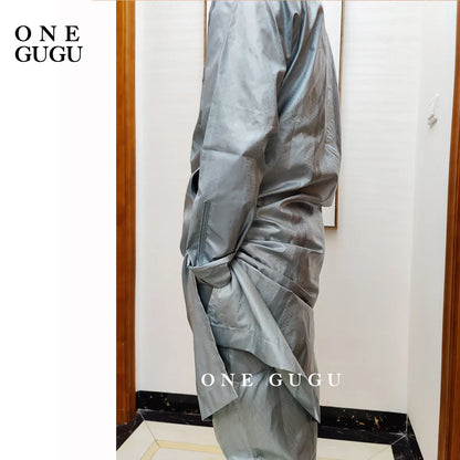 Stylish Men's Blue Cotton Shirt from the Premium Waterproof set, showcasing its fine cotton material and comfortable fit, perfect for upscale events.