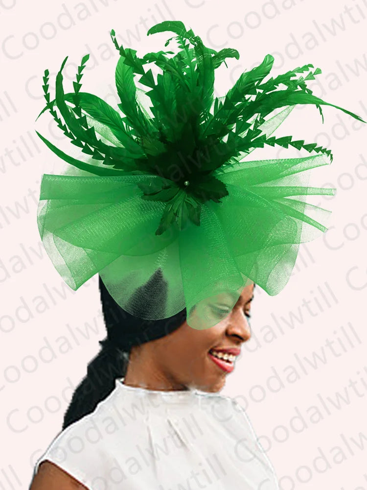 Exquisite women's headwear, a 42CM Kentucky Derby fascinator made of high-quality polyester, suitable for four seasons and special occasions.