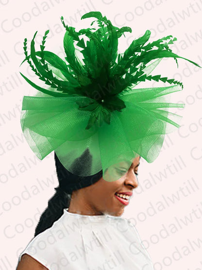 Exquisite women's headwear, a 42CM Kentucky Derby fascinator made of high-quality polyester, suitable for four seasons and special occasions.