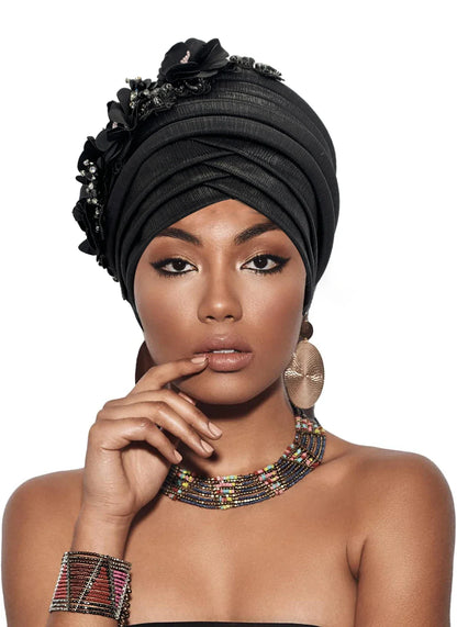 High-quality polyester turban hat, combining style and function, ideal for versatile fashion choices.