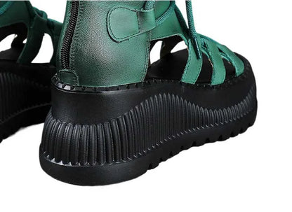 Stylish Koznoy Ankle Booties displayed from above, showcasing the rounded toe and zip closure design, perfect for a sophisticated summer wardrobe.