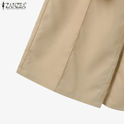 Stylish office-ready outfit featuring a high-waisted design and sleeveless tank top, ideal for contemporary summer fashion.