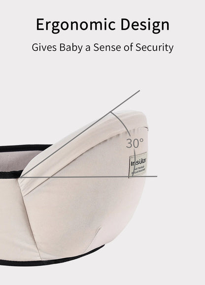 Elegant hip seat sling for infants, showcasing a high-quality synthetic fiber material, ideal for secure and comfortable carrying.