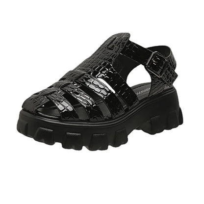 Fashion-forward and versatile women's sandals featuring a flat heel and a covered side vamp for ultimate comfort.